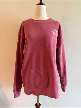 Comfort Colors Mauve Crewneck Sweatshirt with White Greek Letters
